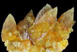 Amber-Yellow Calcite Crystal Cluster - Highly Fluorescent! #177295-1